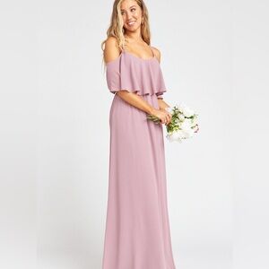 Show Me Your MuMu Mauve Off-Shoulder Wedding Dress
